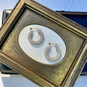 18K GOLD PLATED MICRO PAVÉ CZ ENCRUSTED HOOP LOOP EARRINGS SPARKLY SPARKLE NWT